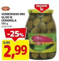 DPiù Verderosso oro olive di cerignola offerta