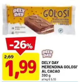 DPiù Dely day merendina golosi' al cacao offerta