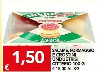 TuoDi Un due tris! prosciutto cotto formaggio e crostini per merende gustose e genuine 100 g(ml) offerta