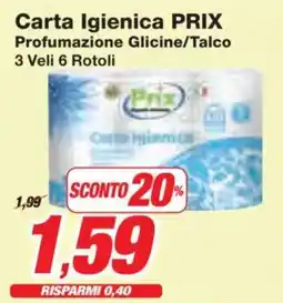 Prix Quality Carta Igienica PRIX Profumazione Glicine/Talco offerta