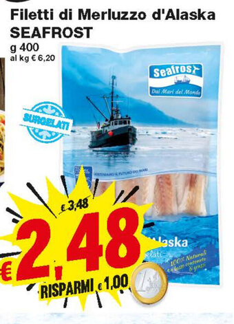 Prix Quality Seafrost Filetti di Merluzzo d'Alaska 400g offerta