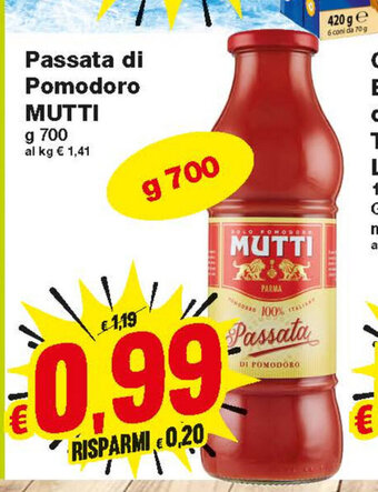 Prix Quality Mutti Passata di Pomodoro 700g offerta
