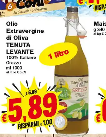 Prix Quality Tenuta Levante Olio Extravergine di Oliva 1000ml offerta