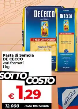 Ipercoop Pasta di Semola DE CECCO offerta