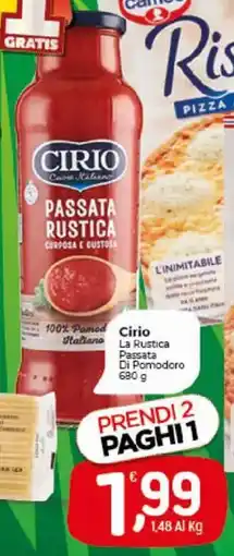 Crai Cirio taliano La Rustica Passata Di Pomodoro offerta