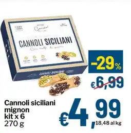 Qui Discount Cannoli siciliani mignon kit x 6 offerta