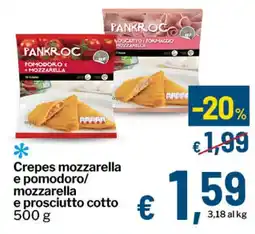 Qui Discount Crepes mozzarella e pomodoro/ mozzarella e prosciutto cotto offerta