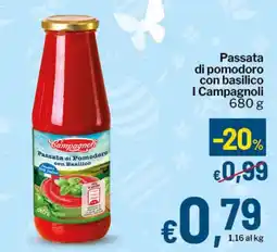 Qui Discount Passata di pomodoro con basilico I Campagnoli offerta