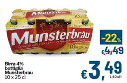 Qui Discount Birra 4% bottiglia Munsterbrau offerta