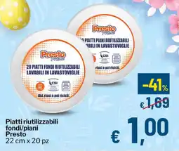 Qui Discount Piatti riutilizzabili fondi/piani Presto offerta