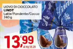 Crai Uovo di cioccolato lindt latte/fondente/cocco offerta