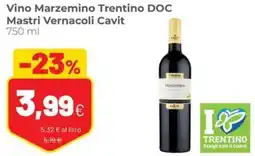 Coop Vino Marzemino Trentino DOC Mastri Vernacoli Cavit offerta