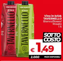 Ipercoop Vino in brick TAVERNELLO offerta