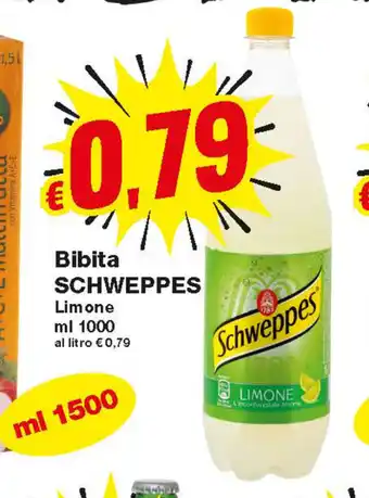 Prix Quality Schweppes Bibita Limone 1000ml offerta