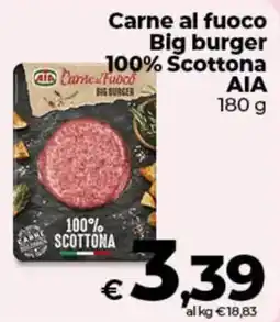 Ipercoop Carne al fuoco Big burger 100% Scottona AIA offerta