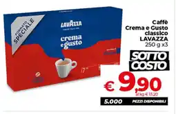 Ipercoop Caffè Crema e Gusto classico LAVAZZA offerta