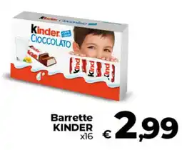 Ipercoop Barrette KINDER x16 offerta