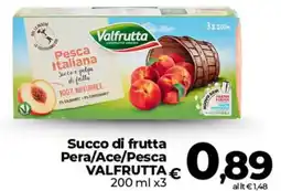 Ipercoop Succo di frutta Pera/Ace/Pesca VALFRUTTA offerta