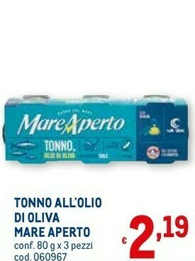 Metro Tonno all'olio di oliva 80 g(ml) offerta