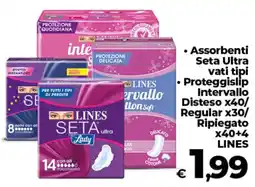 Ipercoop Assorbenti Seta Ultra Proteggislip Intervallo Disteso x40/ Regular x30/ Ripiegato X40+4 LINES offerta