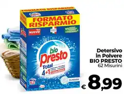 Ipercoop Detersivo in Polvere BIO PRESTO 62 Misurini offerta