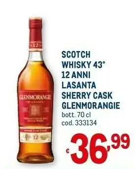 Metro Scotch whisky 43 12 anni lasanta sherry cask offerta