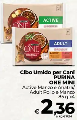 Ipercoop Cibo Umido per Cani PURINA ONE MINI offerta