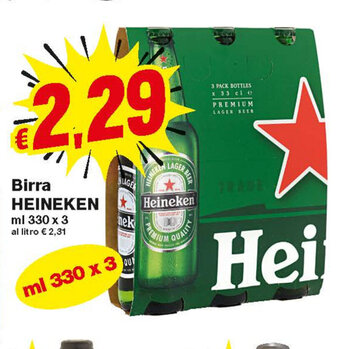 Prix Quality Heineken Birra 330ml x 3 offerta