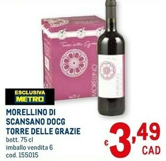 Metro Torre delle grazie morellino di scansano docg offerta