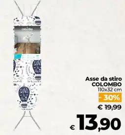 Ipercoop Asse da stiro COLOMBO 110x32 cm offerta