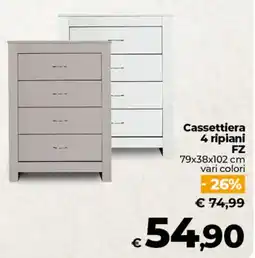 Ipercoop Cassettiera 4 ripiani FZ offerta