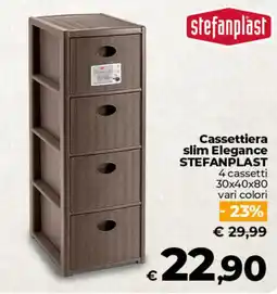 Ipercoop Cassettiera slim Elegance STEFANPLAST offerta