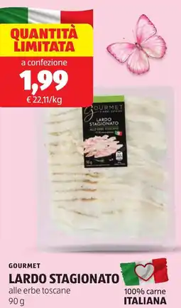 ALDI Gourmet lardo stagionato offerta