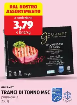 ALDI Gourmet tranci di tonno MSC offerta
