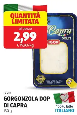 ALDI Igor gorgonzola DOP di capra offerta