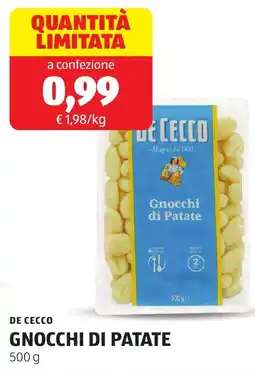 ALDI De cecco gnocchi di patate offerta