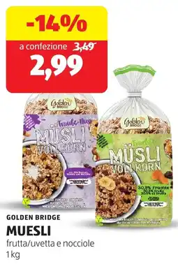 ALDI Golden bridge muesli offerta
