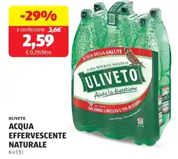 ALDI Uliveto acqua effervescente naturale offerta