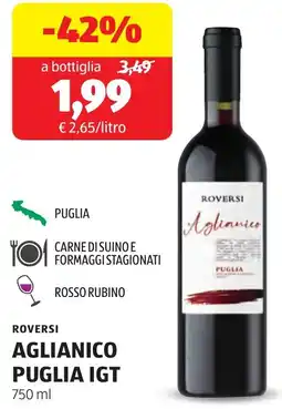 ALDI Roversi aglianico puglia IGT offerta