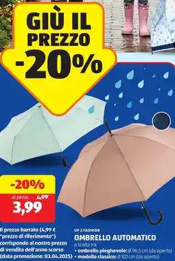 ALDI Up 2 fashion ombrello automatico offerta