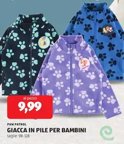 ALDI Paw patrol giacca in pile per bambini offerta