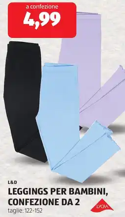 ALDI L&D Leggings per bambini, confezione da 2 offerta