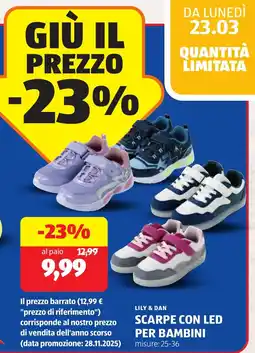ALDI LILY & DAN Scarpe con led per bambini offerta