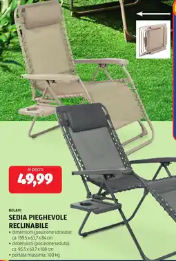 ALDI Belavi sedia pieghevole reclinabile offerta