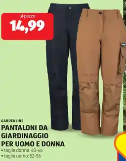 ALDI Gardenline pantaloni da giardinaggio per uomo e donna offerta