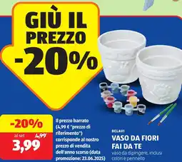 ALDI Belavi vaso da fiori fai da te offerta