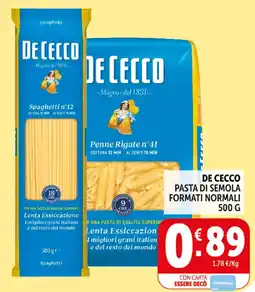 Deco Superstore De cecco pasta di semola formati normali offerta
