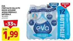 DPiù Eva fonti alta valle po rocce azzurre acqua minerale naturale offerta