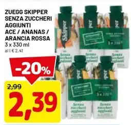 DPiù Zuegg skipper senza zuccheri aggiunti ace/ananas/ arancia rossa offerta