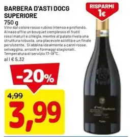 DPiù Barbera d'asti DOCG superiore offerta